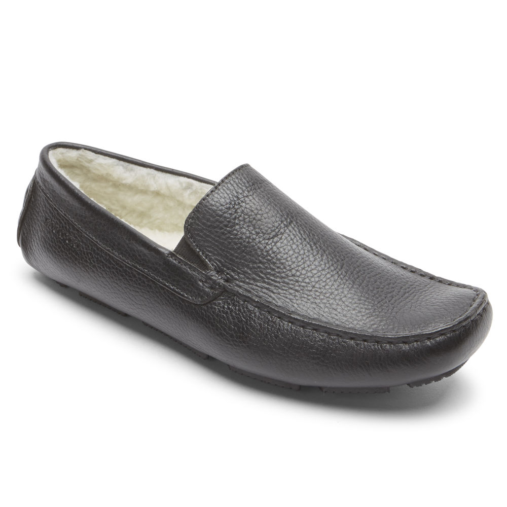 Rockport Mens Slippers Black - Rhyder - UK 537-TYWECQ